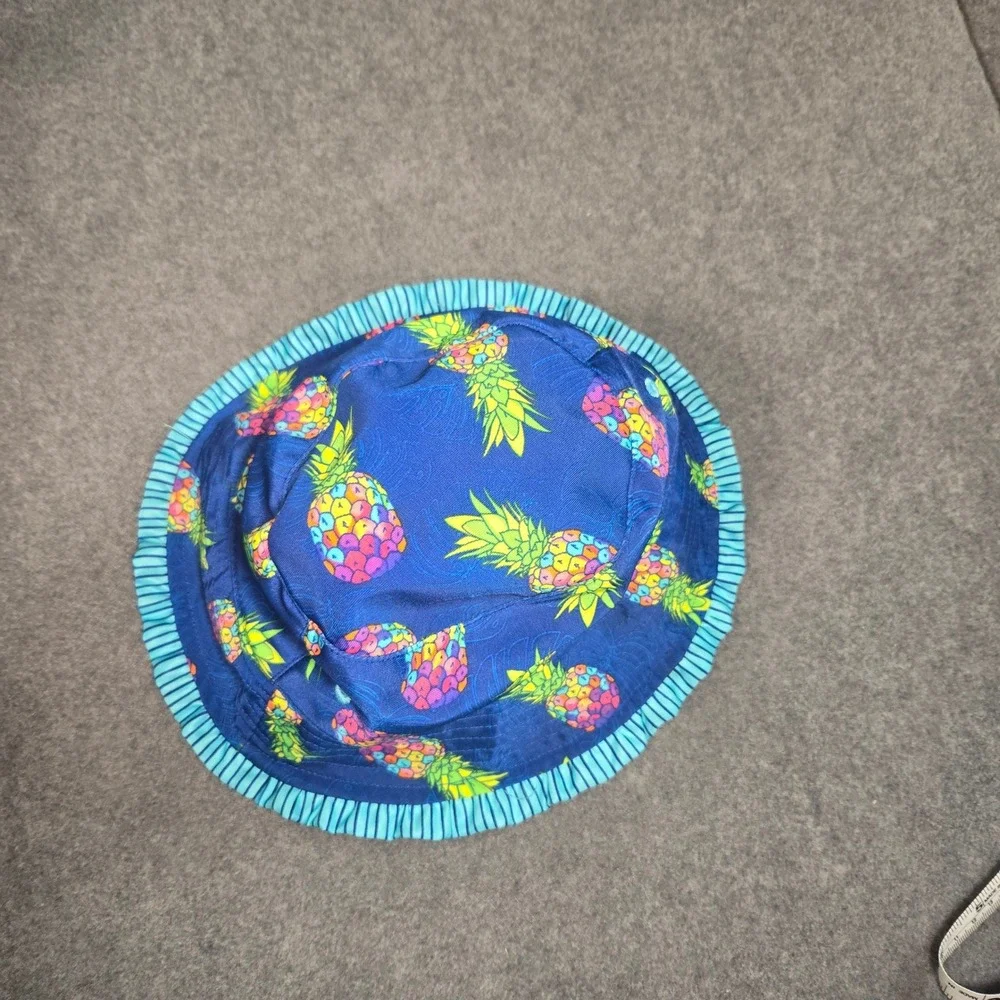 UV Skinz Kids Reversible Bucket Hat Blue Pineapple Sun Hat Unisex UPF 50+